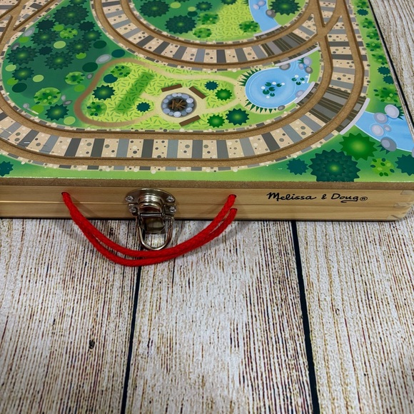 Melissa & Doug Take-Along Railroad tabletop wooden case play set - Picture 3 of 3